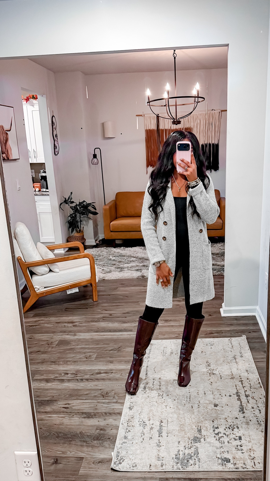 I am wearing a size small in everything. I went with my normal size in boots.