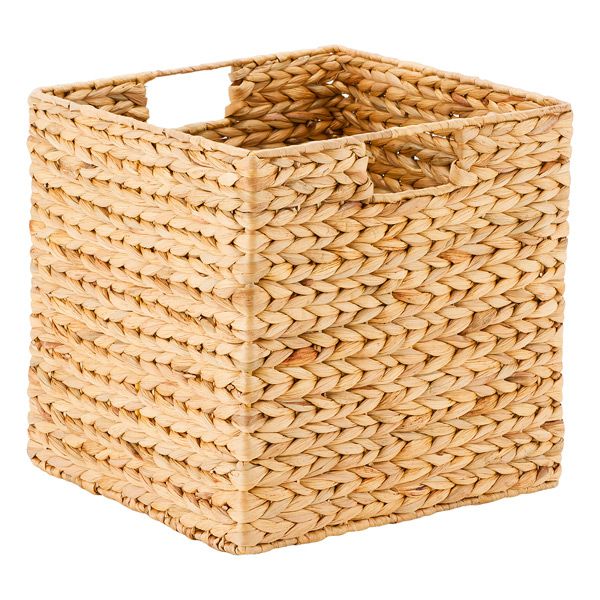 Large Water Hyacinth Cube Natural | The Container Store