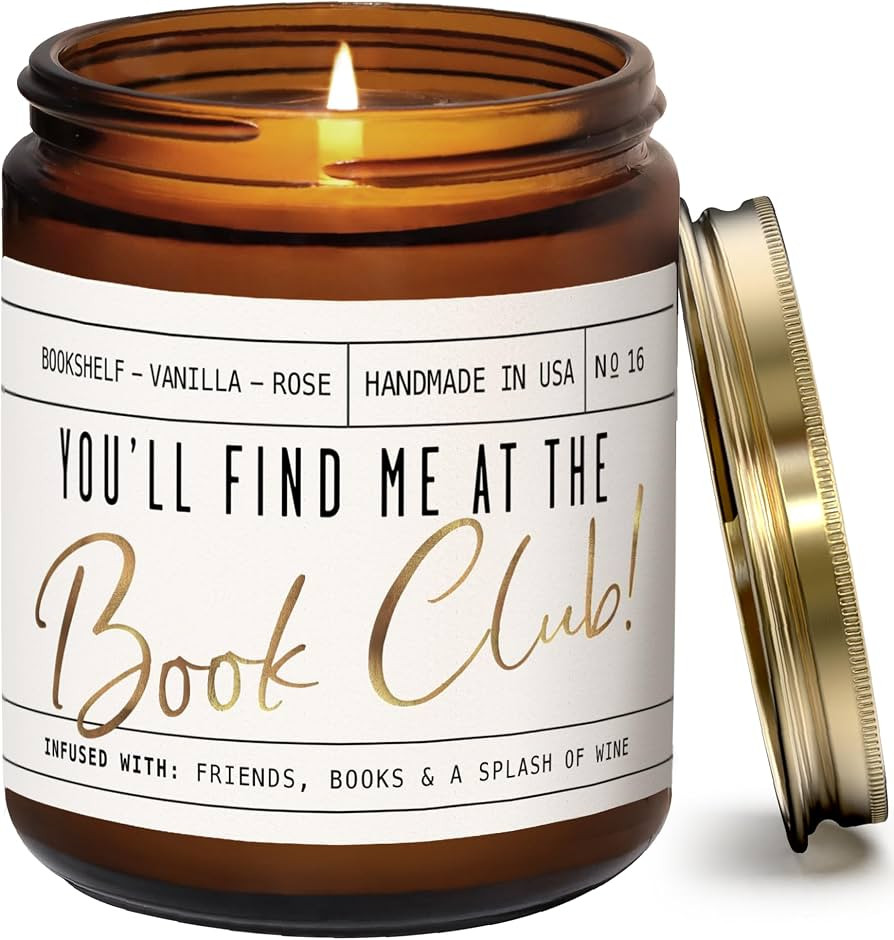 Book Lovers Gifts for Women - 'You'll Find Me at The Book Club' Candle, Old Library, Vanilla, Ros... | Amazon (US)