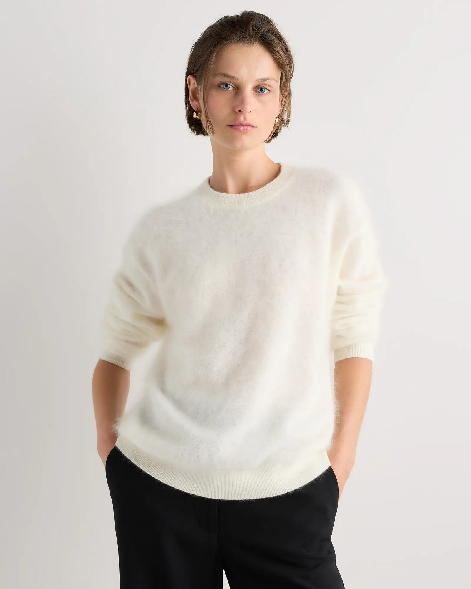 Brushed Cashmere Relaxed Crewneck Sweater | Quince