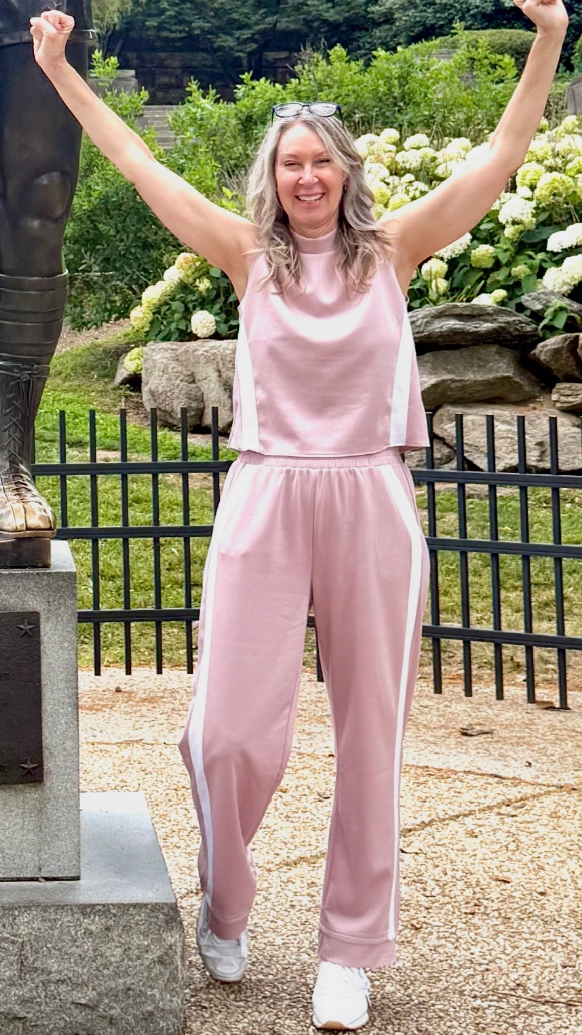 Voted best overall travel outfit…by me😂
Seriously though this is the softest fabric, super stretchy lots of room moves with you not too hot not too cool comes in tons of colors and these sporty stripes will have you feeling so smart! 

Coordinating your top and bottom with the same color and fabric gives such a cohesive and well put together look that you will love and reach for time and again!

Great for travel running errands sporting events you name it.


#LTKFindsUnder50 #LTKActive #LTKSaleAlert