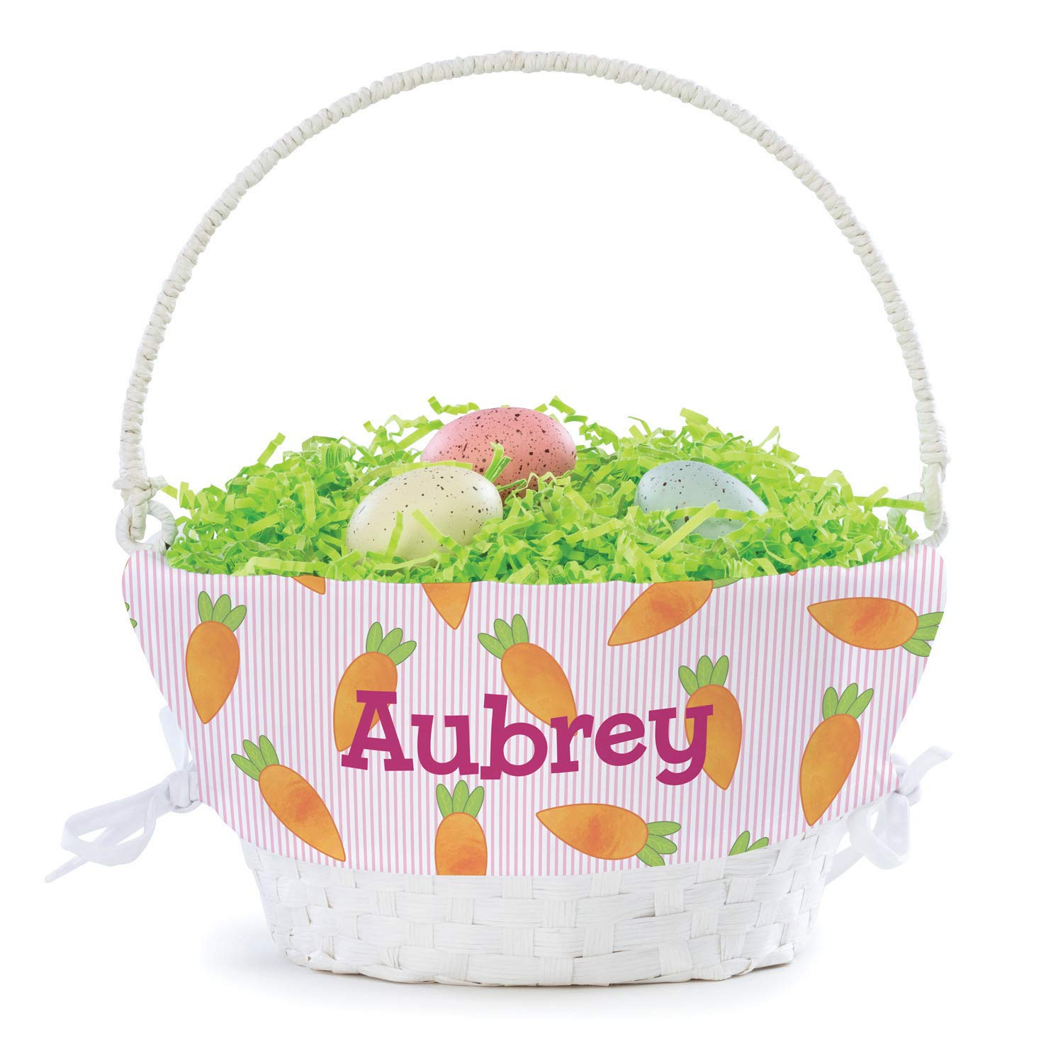 Personalized Easter Egg Basket for Girl with Handle and Custom Name | Carrot Easter Basket Liners... | Amazon (US)