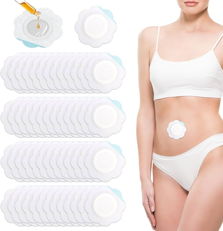 50pcs Castor Oil Pack Wrap for Belly Button, Self-Adhesive Patches High Water Absorption Pad Cast... | Amazon (US)