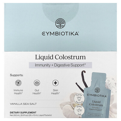 Cymbiotika, Liquid Colostrum, Vanilla Sea Salt, 26 Liquid Packets, 0.3 fl oz (10 ml) Each | iHerb