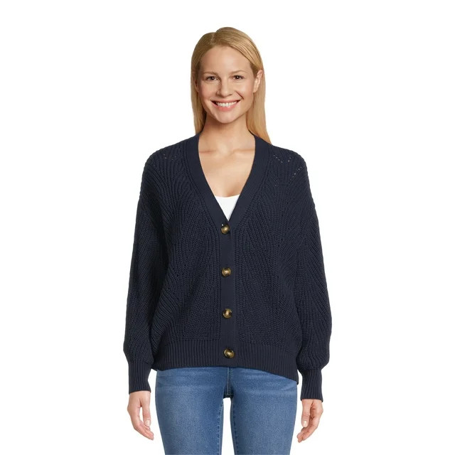 Tiime and Tru Women's Boyfriend Cardigan - Walmart.com | Walmart (US)