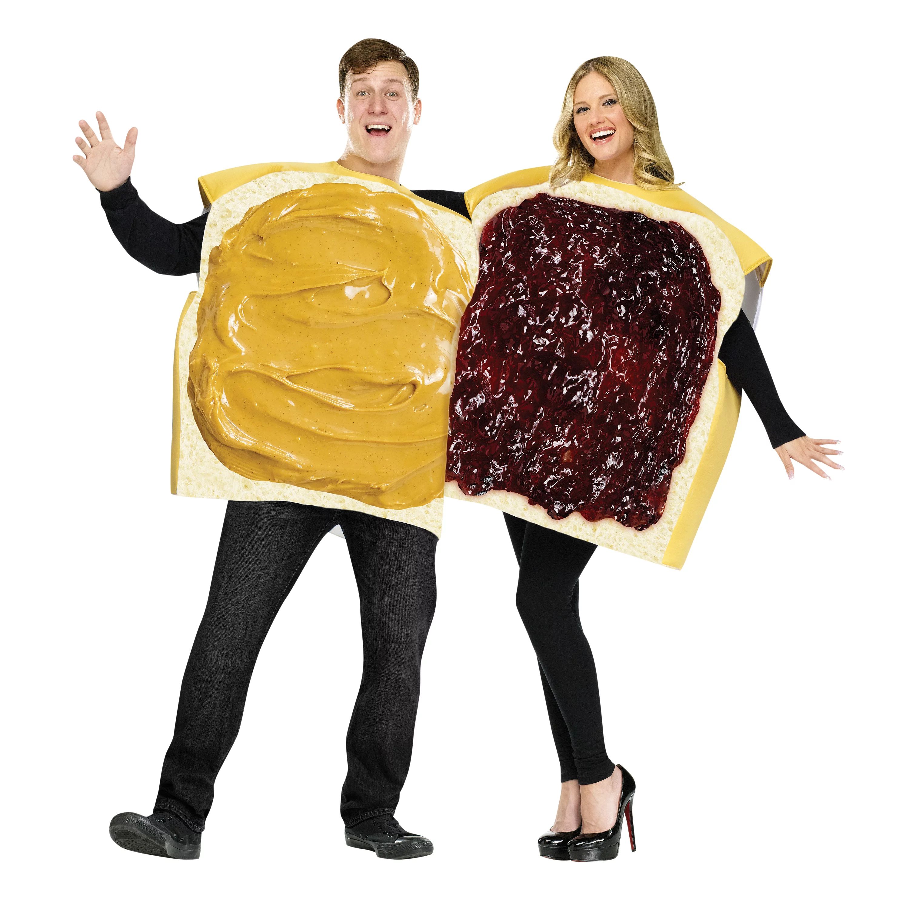 Way to Celebrate Peanut Butter and Jelly Halloween Couples Costume Unisex, Adult 18-64, Multi-Col... | Walmart (US)