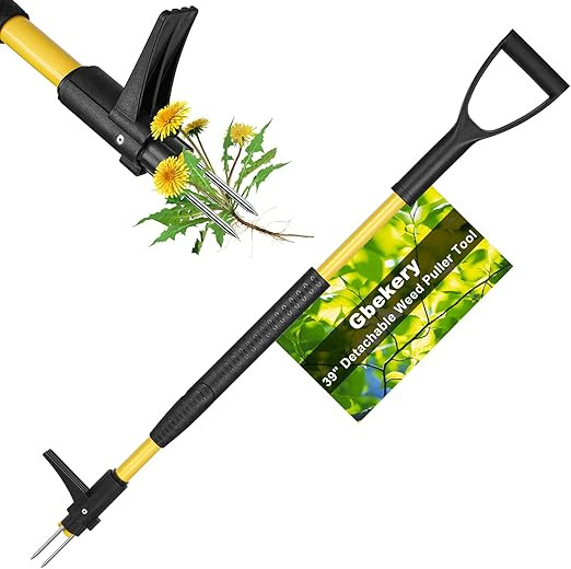 39" Stand Up Weed Puller Tool - Heavy Duty Detachable 3-Claw Weeder with Ergonomic Long D-Handle ... | Amazon (US)