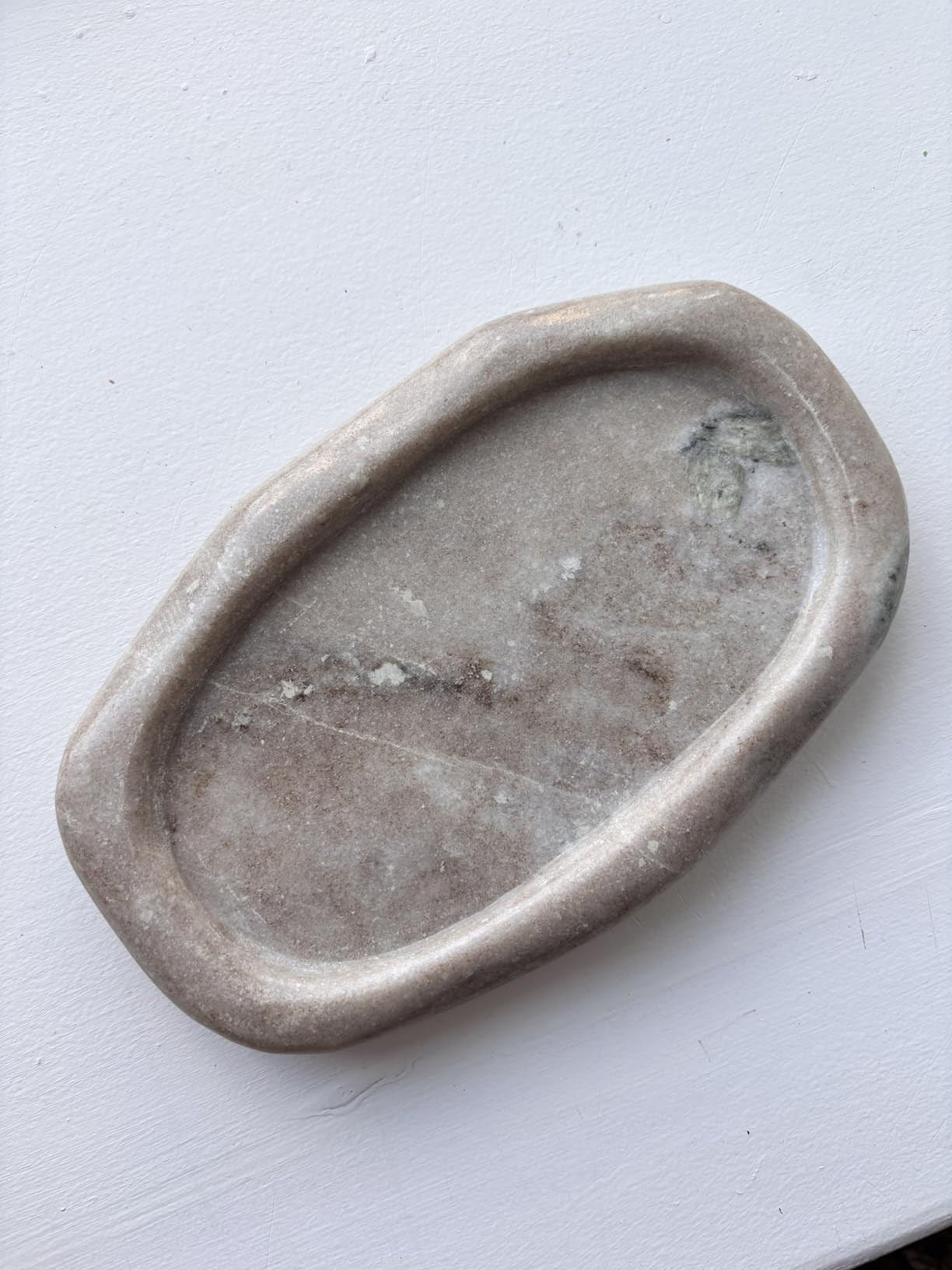 Bloomingville Oval Marble Serving Tray, Beige | Amazon (US)