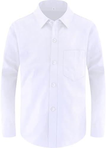 Marvelous World Boys' Long Sleeve Dress Shirt, Casual & Formal Kids Dress Shirt, Button Down Cuff... | Amazon (US)