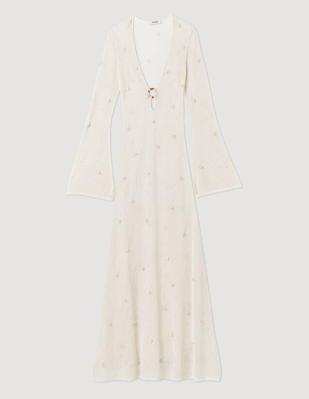 Long mesh sequin dress | Sandro-Paris US