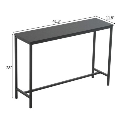 105cm Long Single Layer Melamine Board Iron Frame 105*30*71cm Black Oak Board Black Frame Porch Storage Console Table | Target