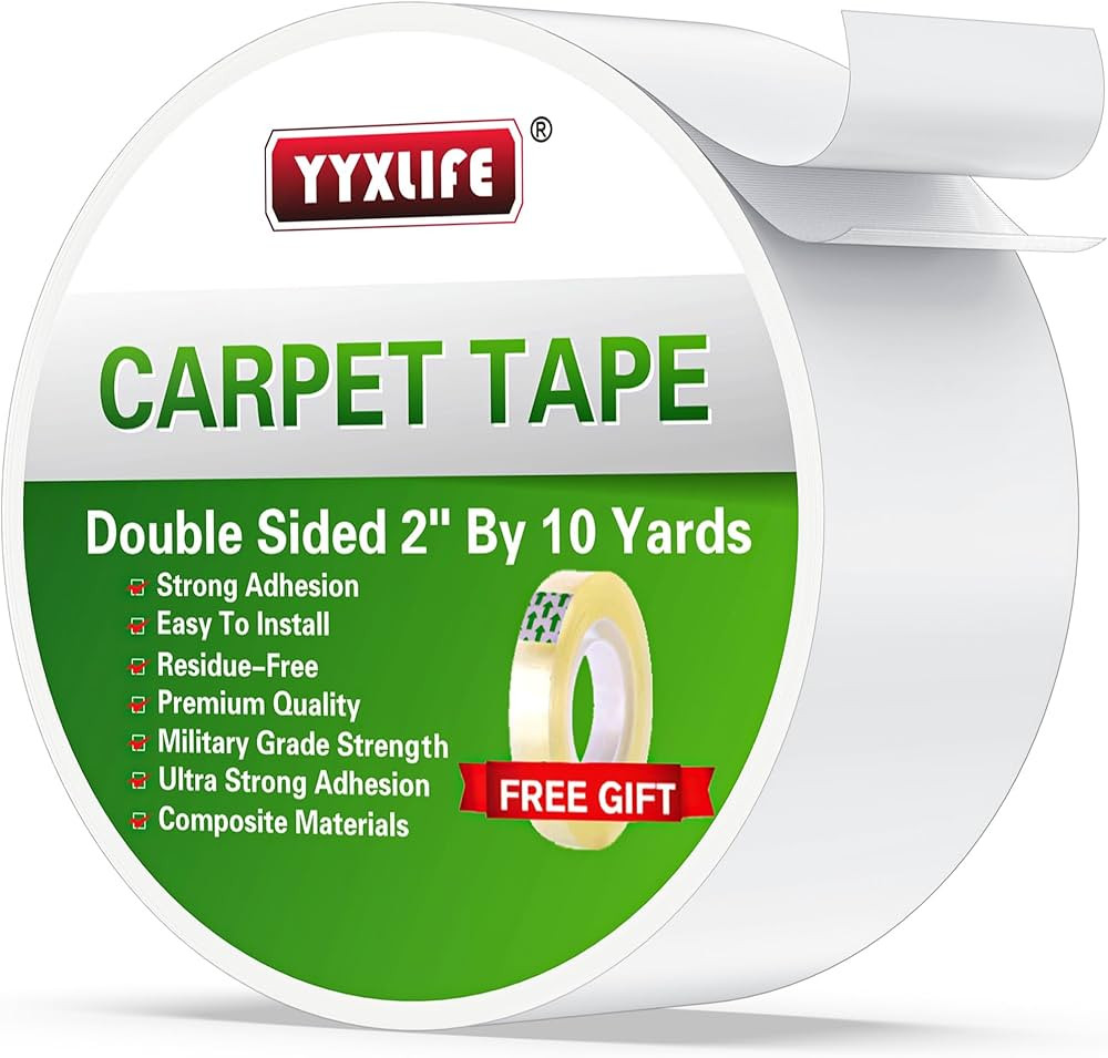 YYXLIFE Double Sided Removable Rug Tape - Carpet Adhesive for Hardwood Floors,Non Slip Anti Curli... | Amazon (US)