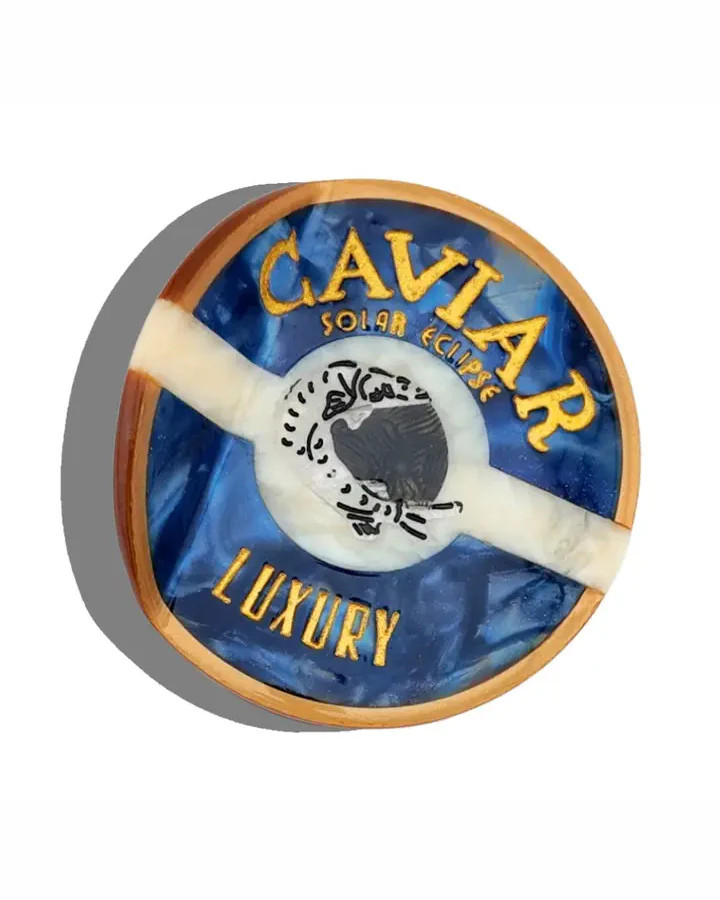 Solar Eclipse - Hand Painted Caviar Claw Hair Clip - Blue | Printfresh