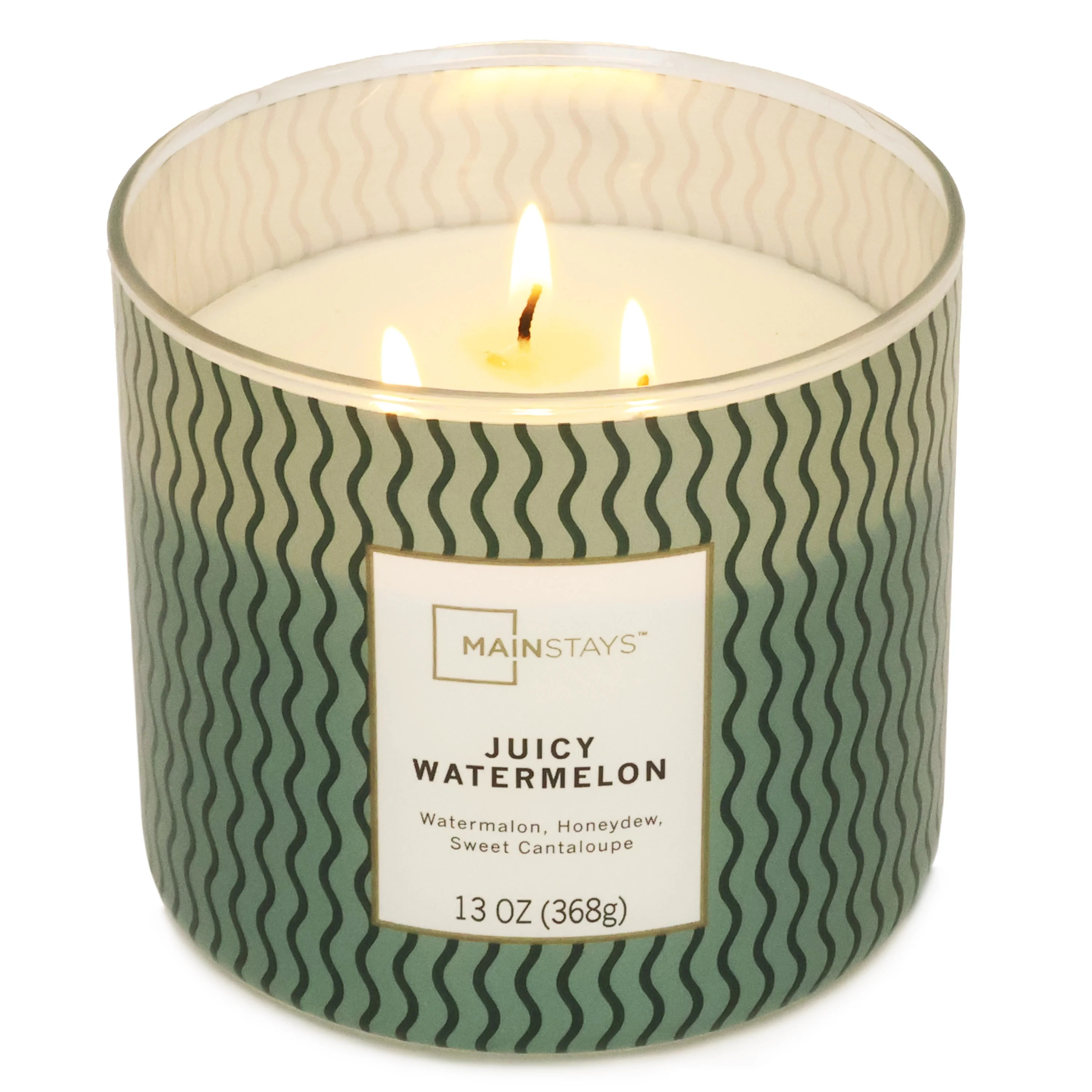 Mainstays 3-Wick Textured Wrap Juicy Watermelon Candle, 13-Ounce | Walmart (US)