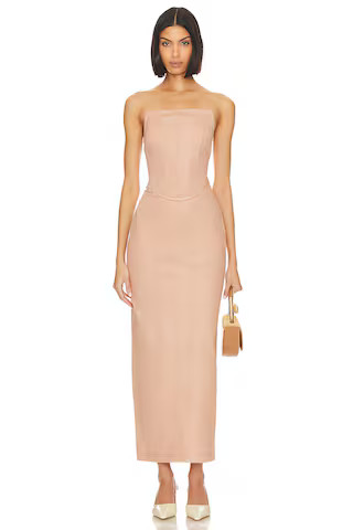 LPA Livia Corset Maxi Dress in Dusty Rose from Revolve.com | Revolve Clothing (Global)