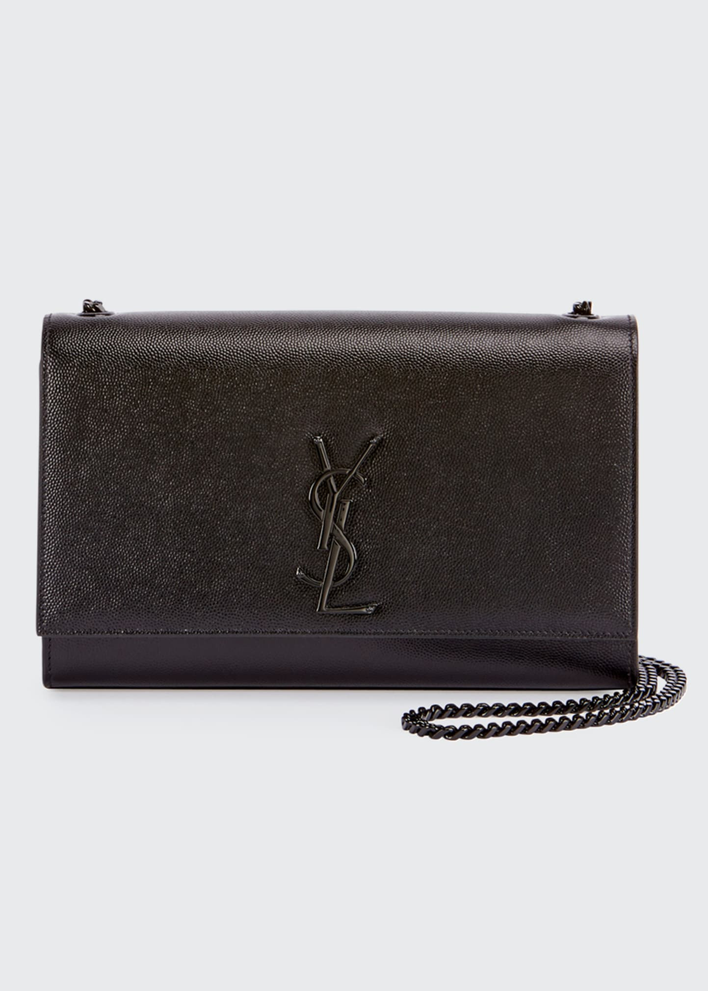 Kate Medium Grain de Poudre Chain Bag, Black Hardware | Bergdorf Goodman