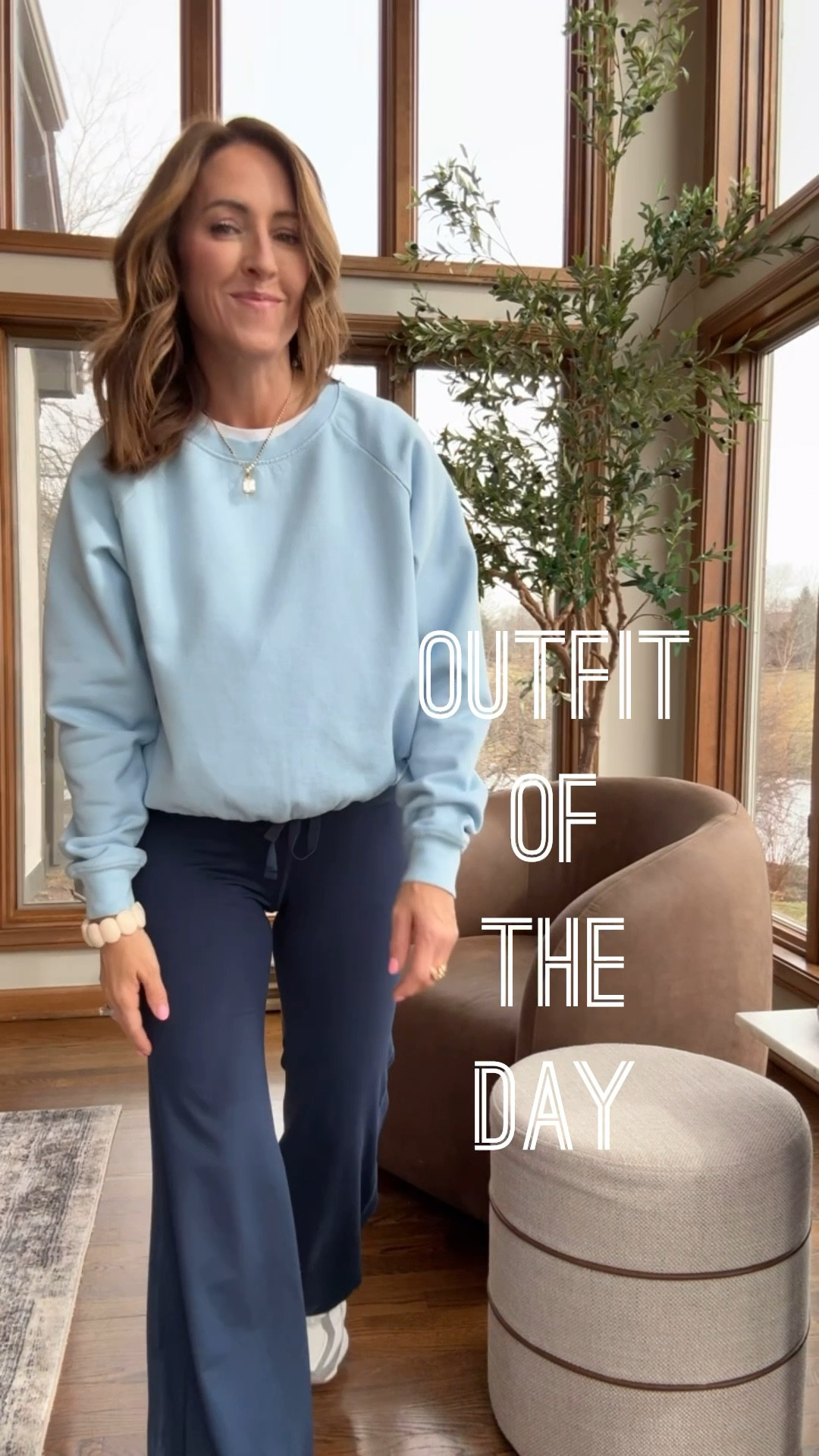 Outfit of the day. Athleisure. 
Small sweatshirt
XS pants
Sneaker tts 
Small t shirt 
Necklace / use code: twopeasinablog 

#LTKootd #LTKSeasonal #LTKmomlife