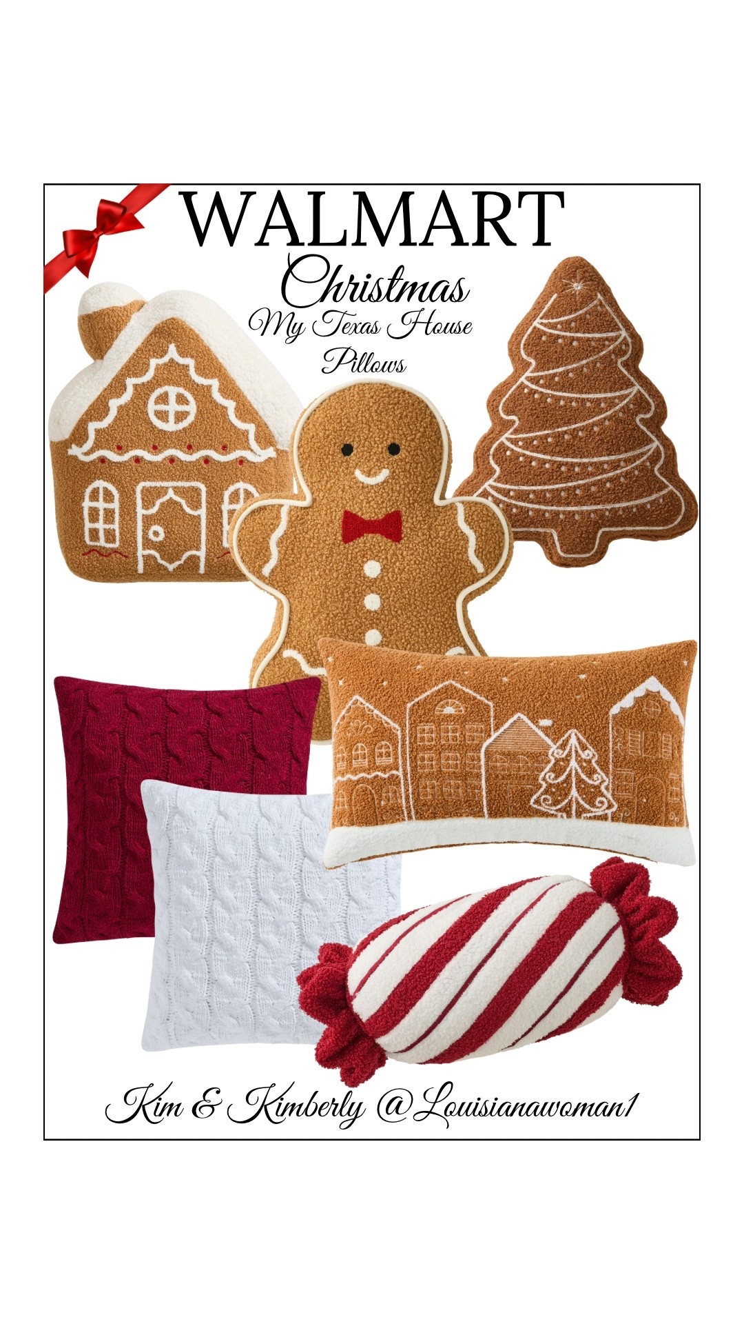 🎅🏼Christmas Pillows #Christmas #pillows #home #gingerbreadhouse #gingerbreadman #gingerbreadtree #peppermint #throwpillows
