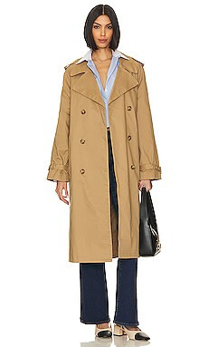 Good American Chino Trench Coat in Good Khaki001 from Revolve.com | Revolve Clothing (Global)