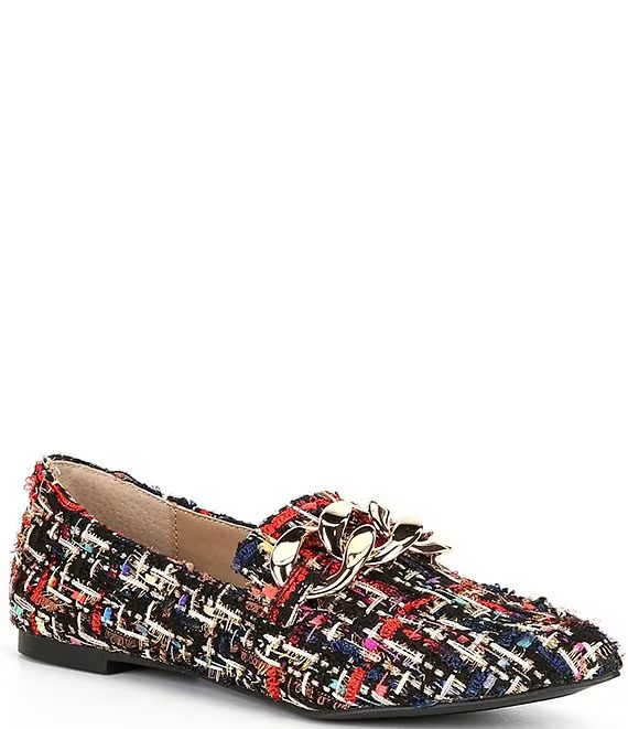 Famed Boucle Chain Detail Loafers | Dillard's
