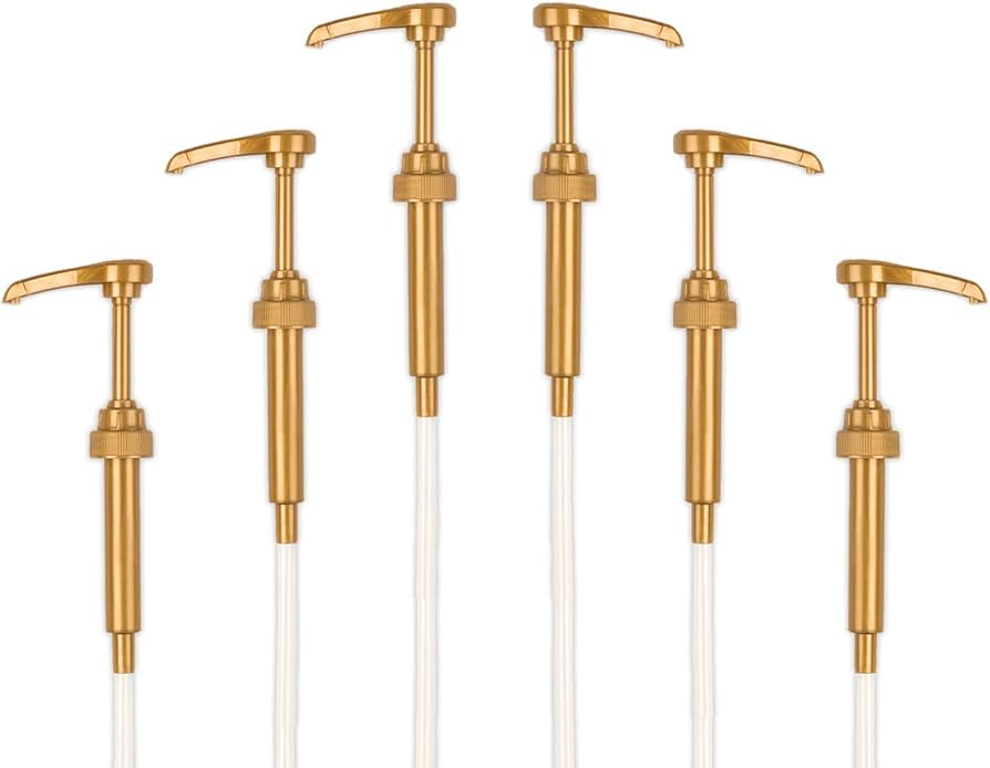 Gold Coffee Syrup Pump for 750 ml Bottles (Pack of 6) Fits Upouria, Torani, Davinci, Jordans Skin... | Amazon (US)