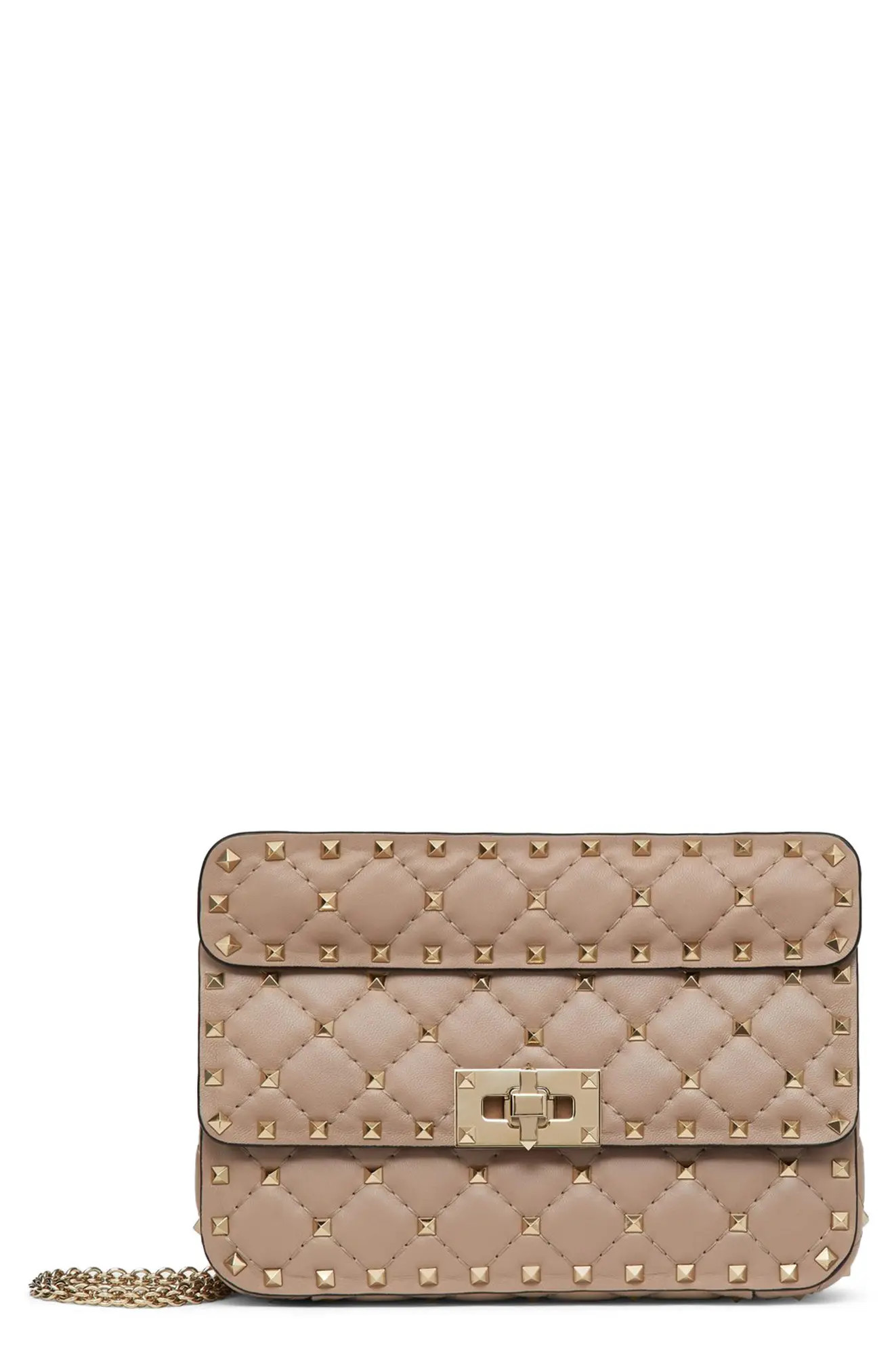 Valentino Garavani Small Rockstud Leather Shoulder Bag in Poudre at Nordstrom | Nordstrom
