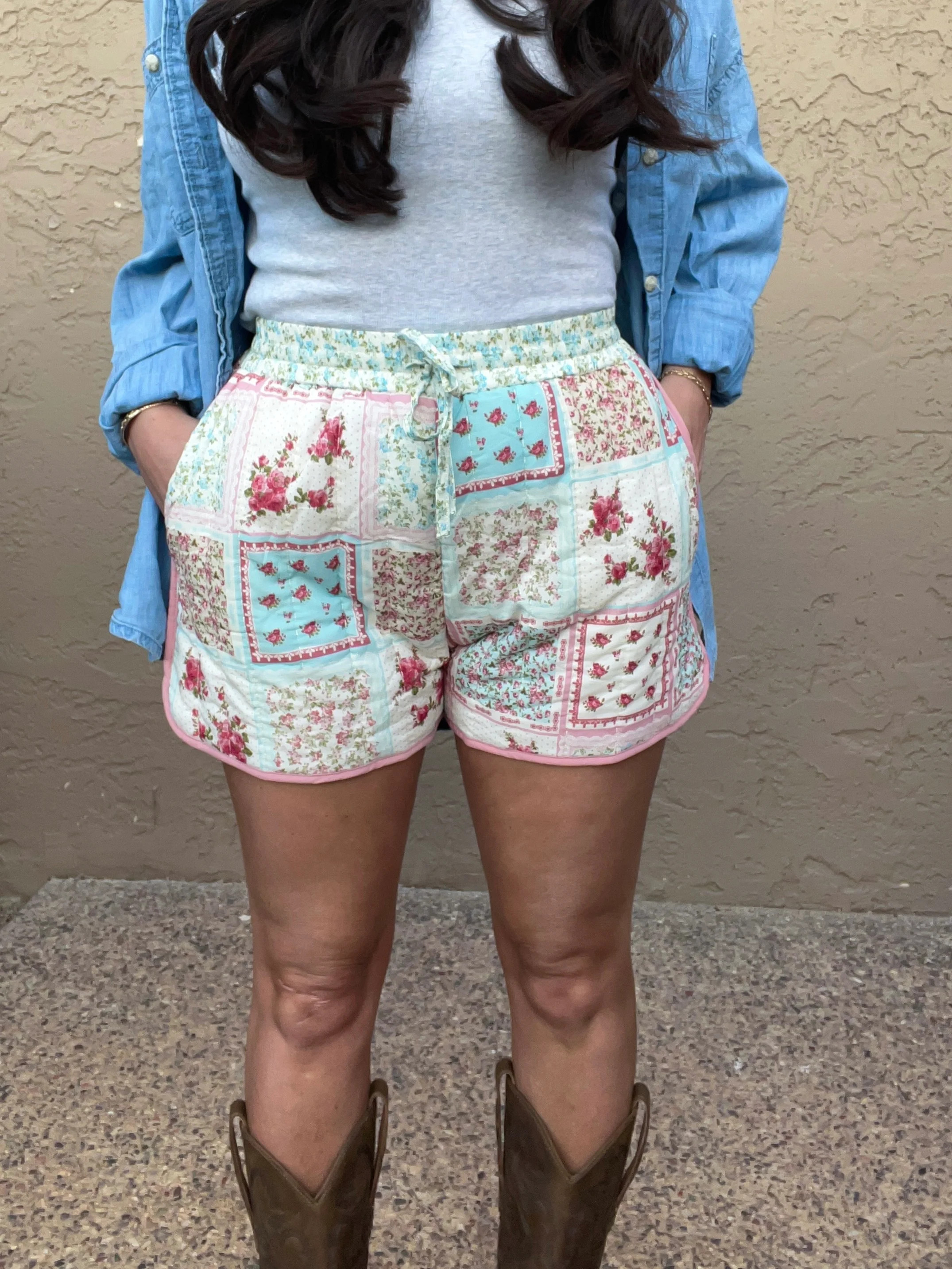 Quilt Club Quilted Drawstring Shorts | Willow Boutique