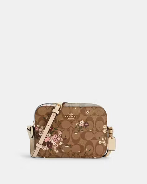 Mini Camera Bag In Signature Canvas With Evergreen Floral Print | Coach Outlet US