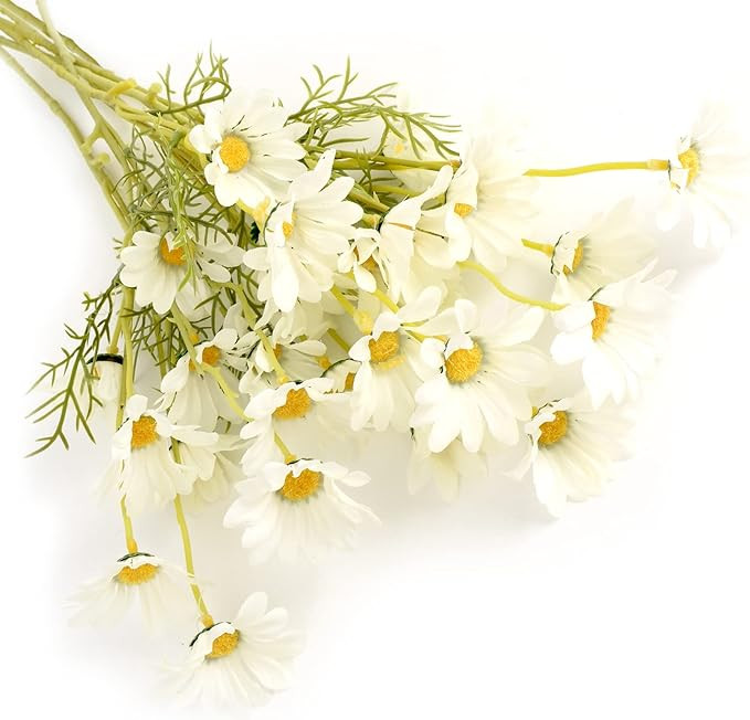 Artificial Daisy Flowers 6 Bundles 21” Faux Silk Daisy Flowers with Stems for Home Garden Vase ... | Amazon (US)