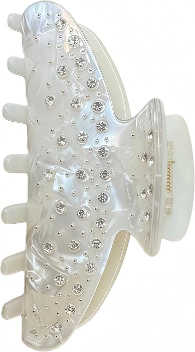 Durable Acetate Hair Clips - 4-Inch Shiny White Claw Clips for Fine and Thick Hair (Shiny White) | Amazon (US)