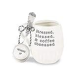 Mud Pie Stressed Coffee Mug Set, 14 oz | Scoop 5 1/2 | Amazon (US)