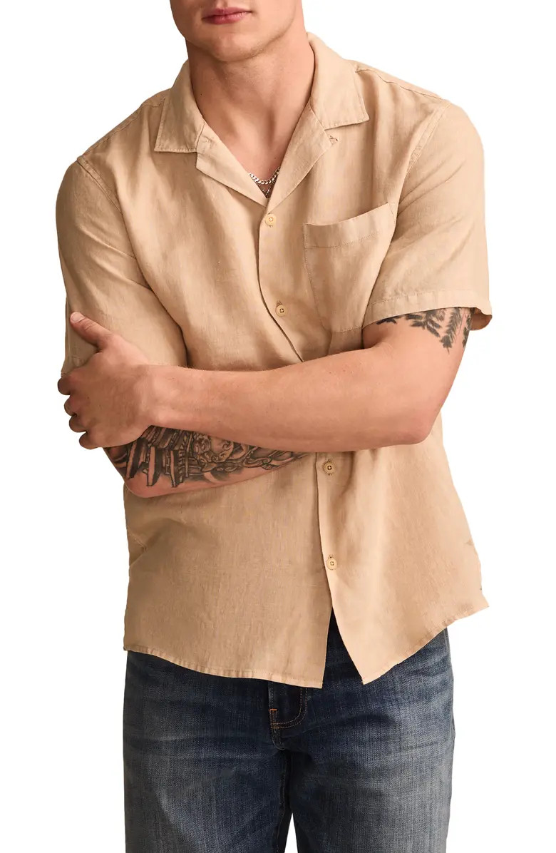 Slub Linen Camp Shirt | Nordstrom