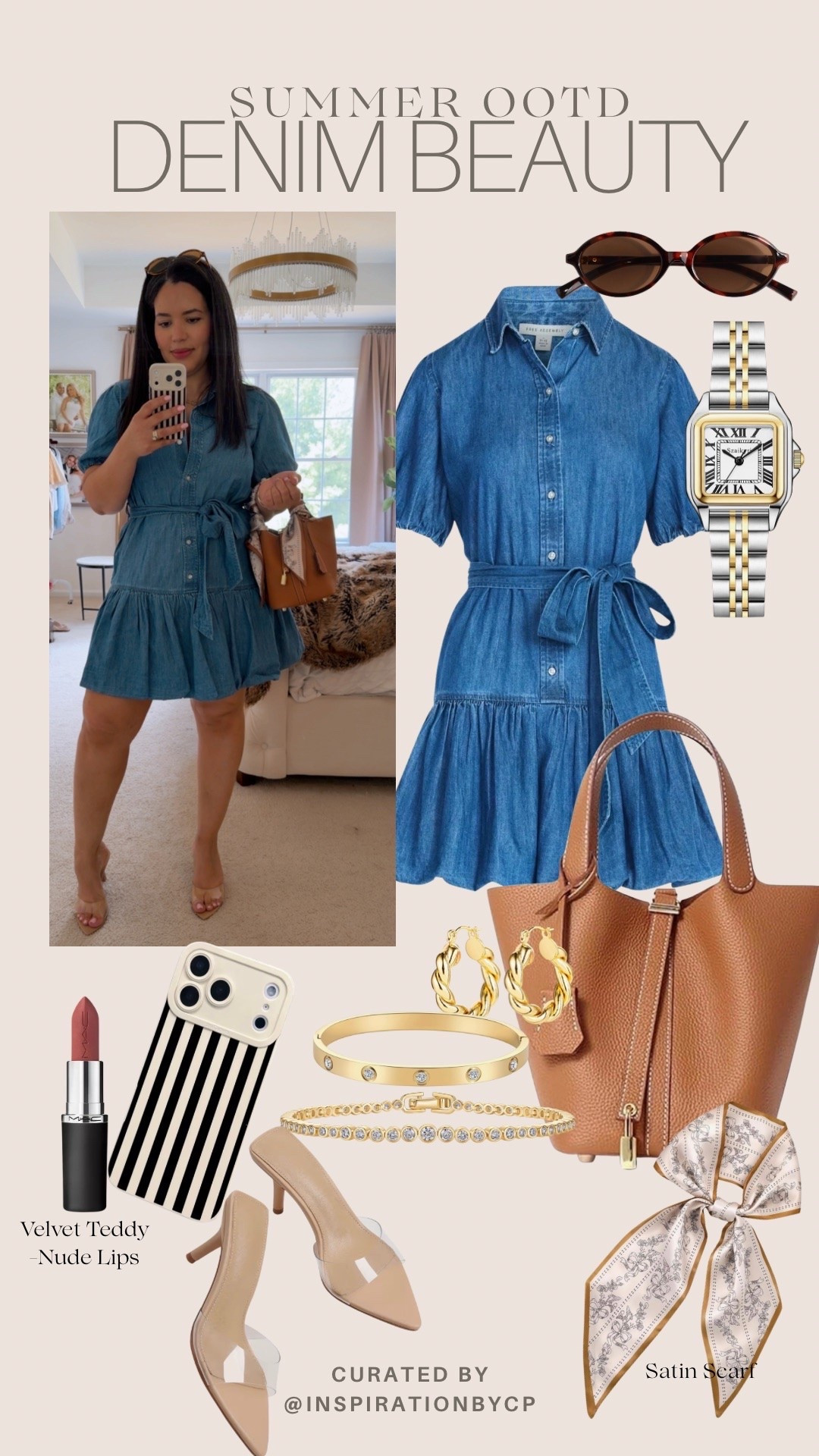 Denim Dress OOTD-summer outfits
#Amazonfashion #leatherbag #designerinspired #jewelry #heels #denim

#LTKootd #LTKSeasonal #LTKSaleAlert