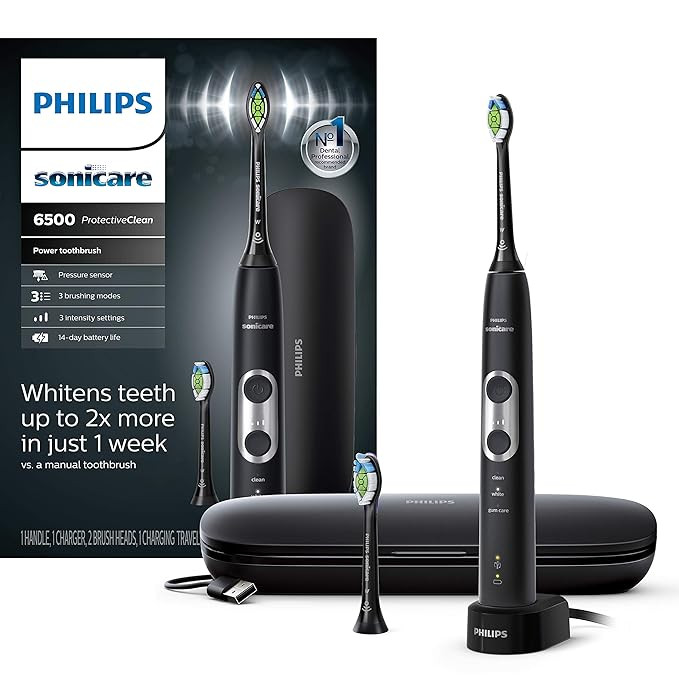 Amazon.com: Philips Sonicare ProtectiveClean 6500 Rechargeable Electric Power Toothbrush with Cha... | Amazon (US)