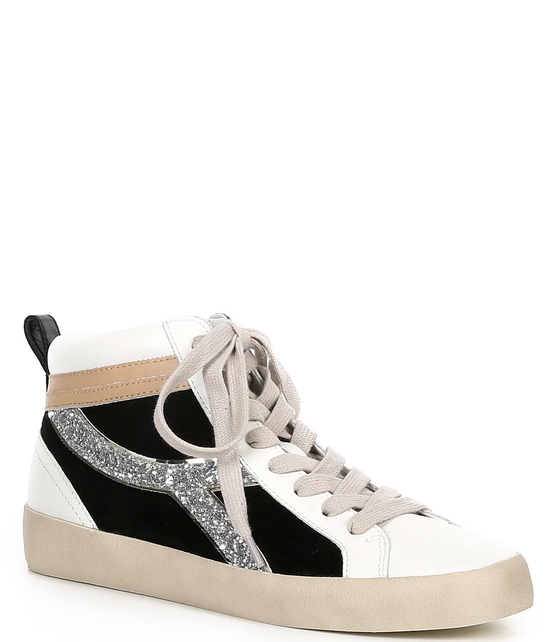 Emmitt Leather and Suede Glitter High Top Sneakers | Dillard's
