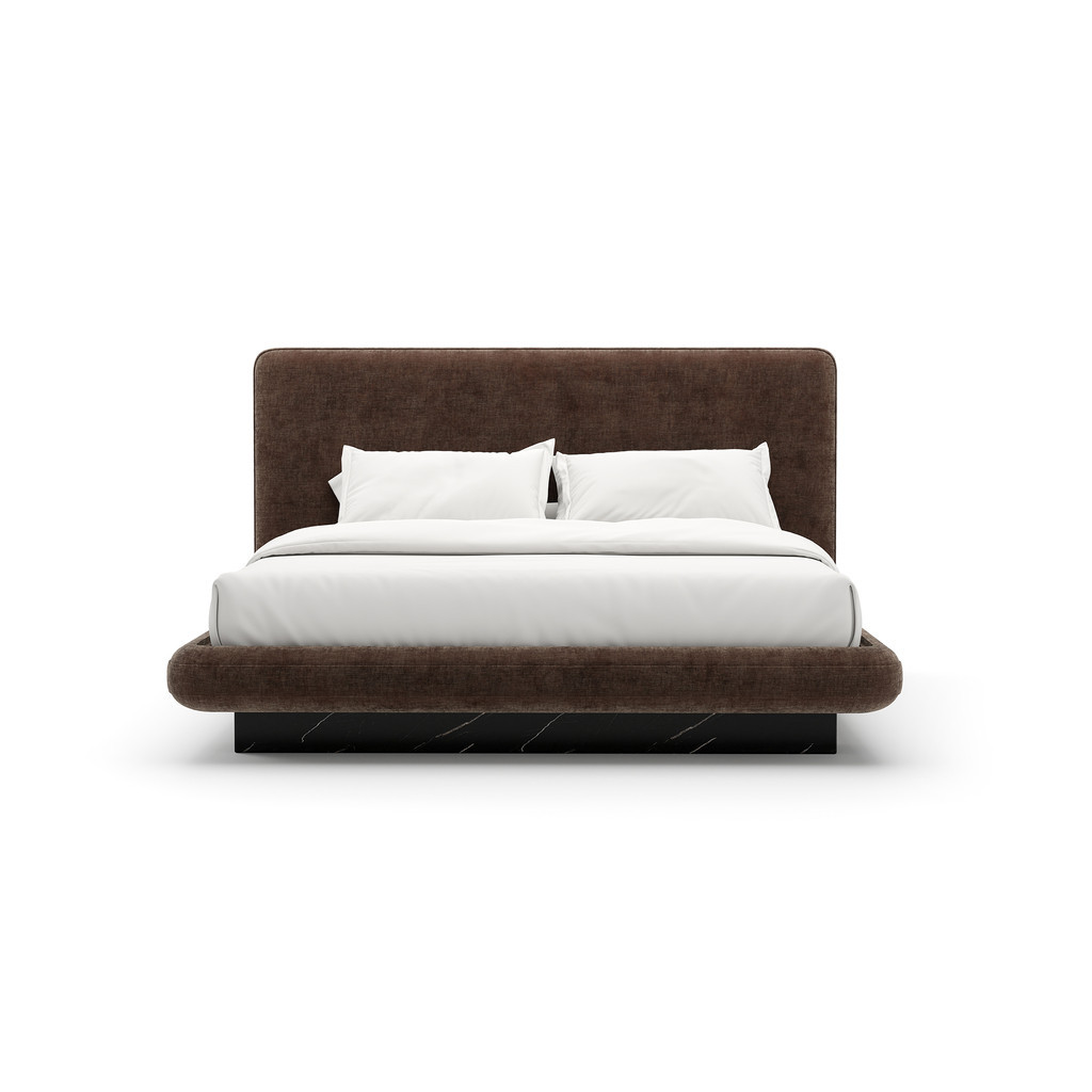 Overlap King Upholstered Bed In Brown | 1stopbedrooms