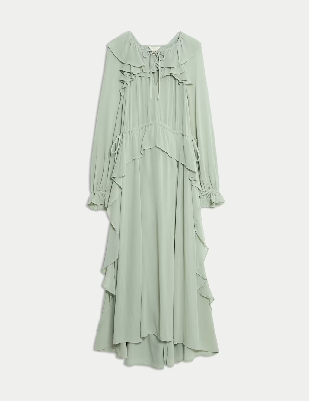 Tie Neck Ruffle Maxi Waisted Dress | Marks & Spencer (UK)