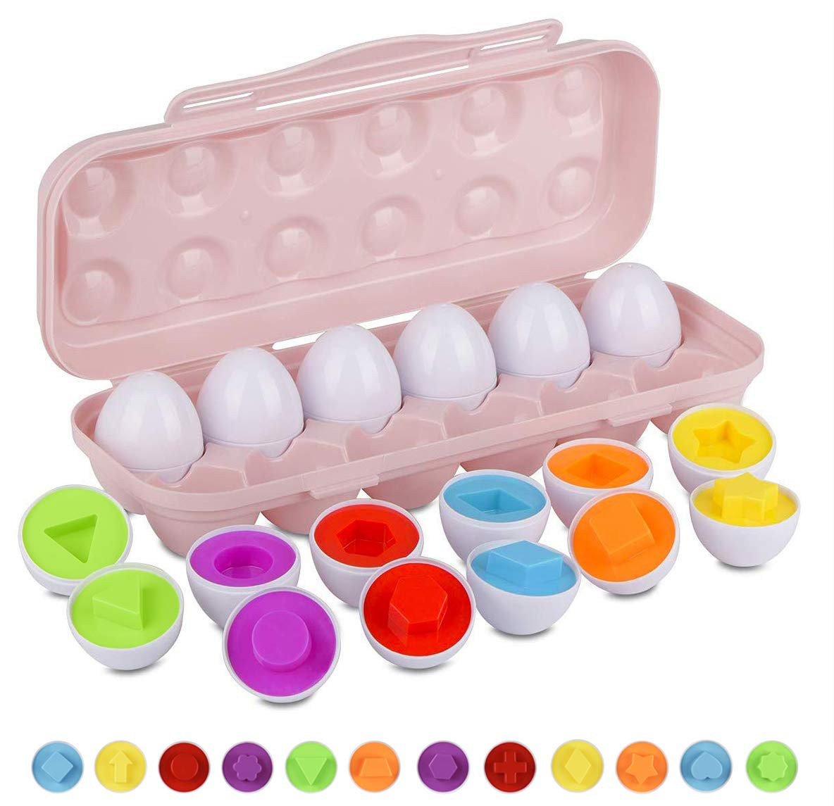 Hhyn Color Shape Matching Eggs for Toddlers, Preschool Learning Educational Sorting Easter Eggs T... | Amazon (US)