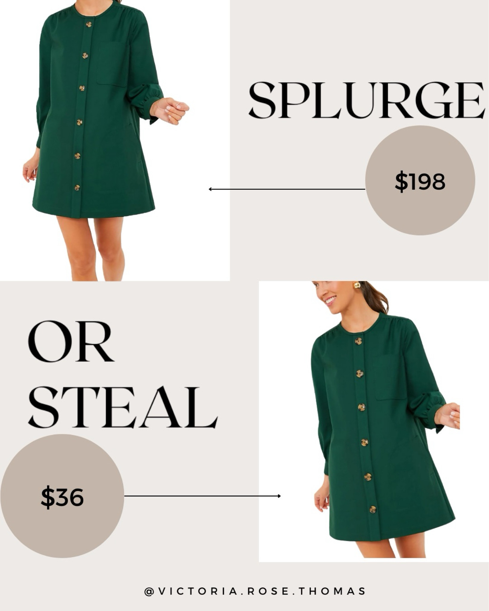 Splurge or steal with this Tuckernuck dupe from Amazon. The Blake dress is absolutely stunning in this dark green. It has puff sleeves tortoise shell buttons and side pockets


Tuckernuck
Tnuck 
Save
Splurge
deal
Steal
Spend
Looks for less
D*pe
Designer looks
Amazon finds
Amazon fashion
Amazon style
Fall dress
Fall fashion 
Transitional fall
#stylewithnosecrets

#LTKSaleAlert #LTKFindsUnder50 #LTKWorkwear