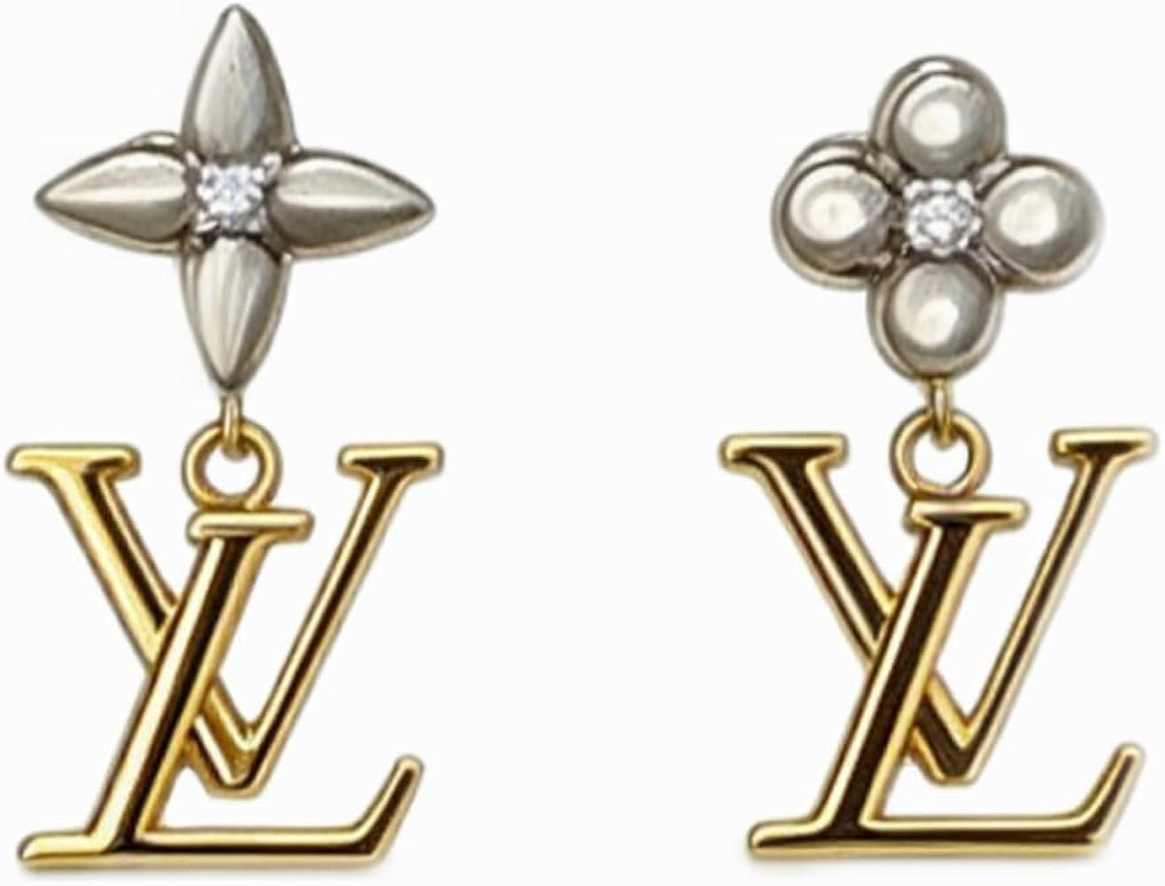Gold-Tone Interlocking Stud Earrings - Minimalist Metal Ear Jewelry for Women, Fashion Daily Wear... | Amazon (US)