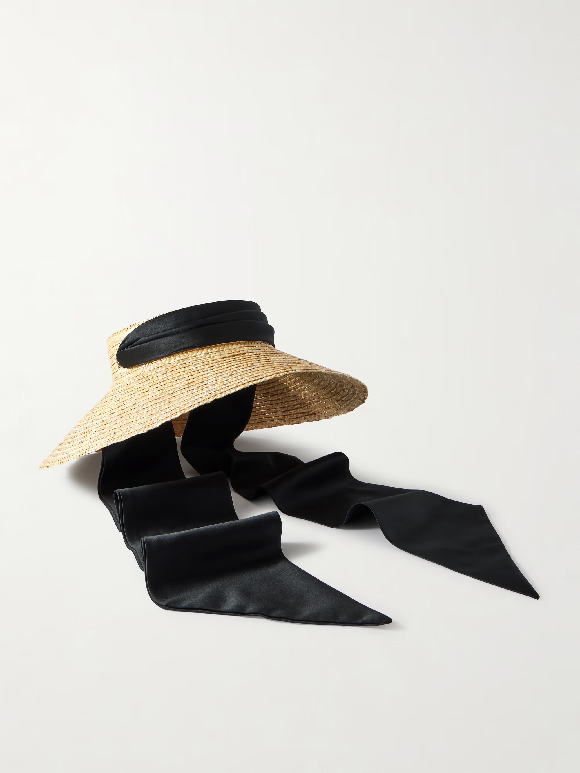 Arabella cutout satin-trimmed straw sunhat | NET-A-PORTER (UK & EU)