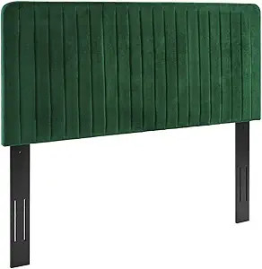 Modway Milenna Channel Tufted Performance Velvet Headboard, Full/Queen, Emerald | Amazon (US)