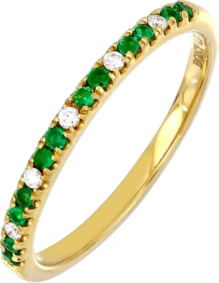 El Mar Emerald & Diamond Stacking Ring | Nordstrom