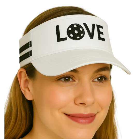 Pickleball Visor - White & Black | Runway Athletics
