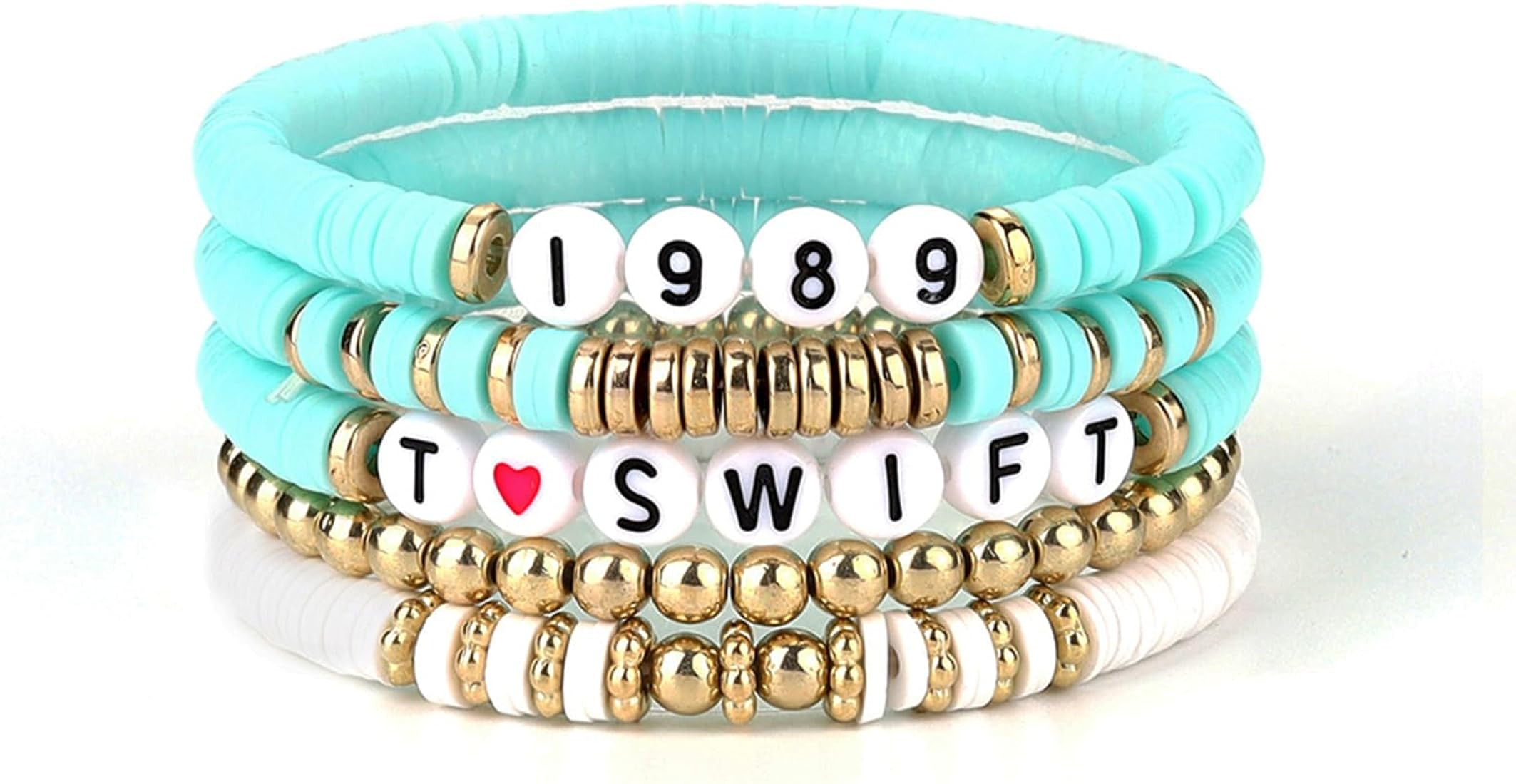 T&S Friendship Bracelets for Fans Outfit Polymer Clay TS Bead Stackable Bracelet Set for Women Co... | Amazon (US)