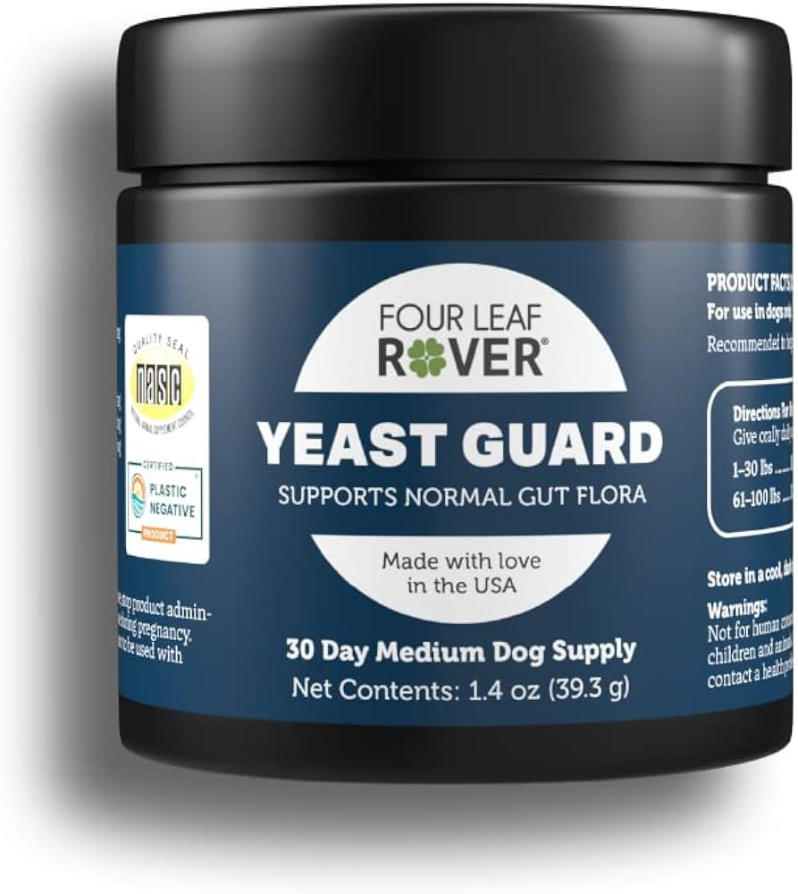 Four Leaf Rover: Yeast Guard - Dog Gut Health Probiotics Support Powder - Organic Herbs for Flora... | Amazon (US)