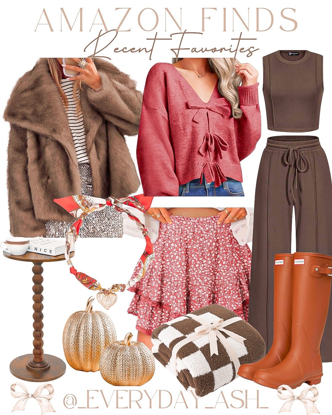 Amazon - recent favorites 🤎🍂

Fur coat, fall sweater, two piece set, fall skirt, charm necklace, bandana necklace, cozy blanket, hunter boots, rain boots, pumpkin, Amazon home decor 

#LTKFallSale #LTKStyleTip #LTKFindsUnder50