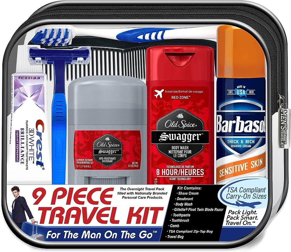 Convenience Kits International Men's Deluxe, 9-Piece Kit with Travel Size TSA Compliant Essential... | Amazon (US)