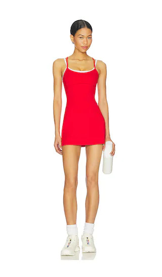 Flowwell Carson Dress in Lava Red & White mini dress | cover up swimwear | Revolve Clothing (Global)