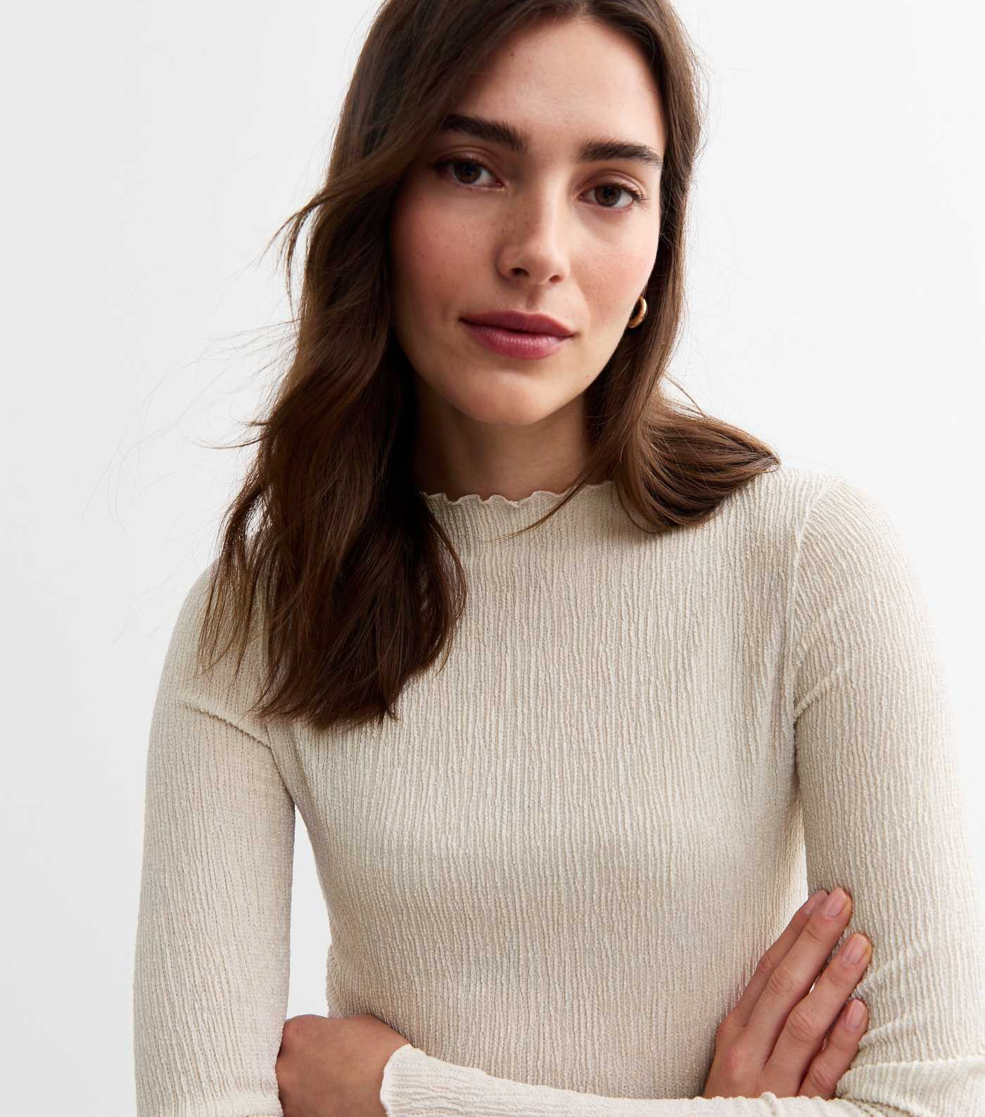 Cream Textured Long Sleeved Top | New Look | New Look (UK)